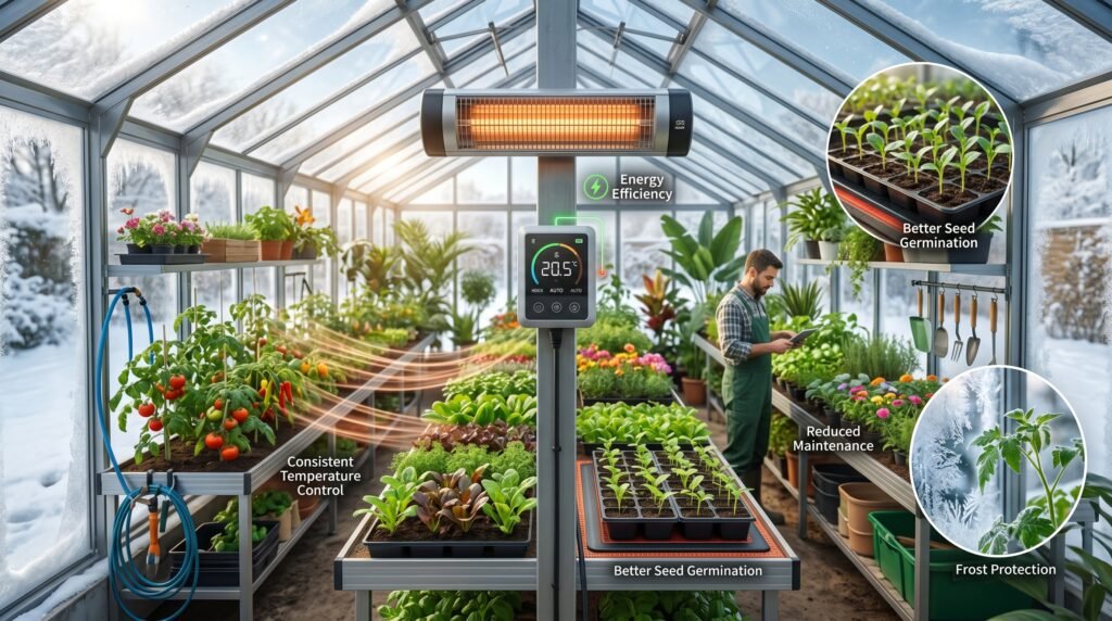 electric greenhouse heater with thermostat
