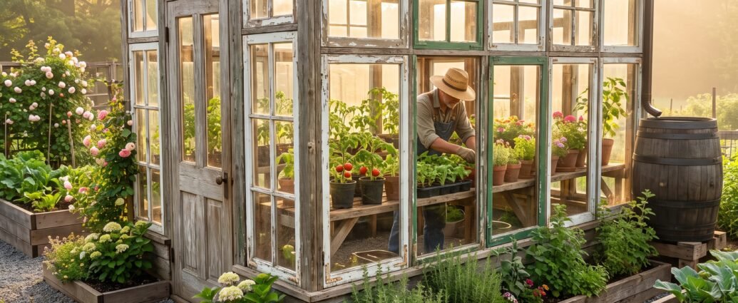DIY Greenhouse with Old Windows
