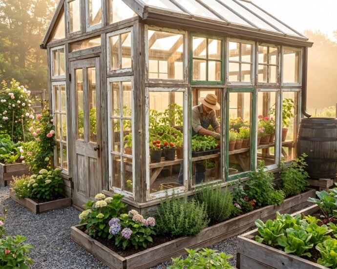 DIY Greenhouse with Old Windows