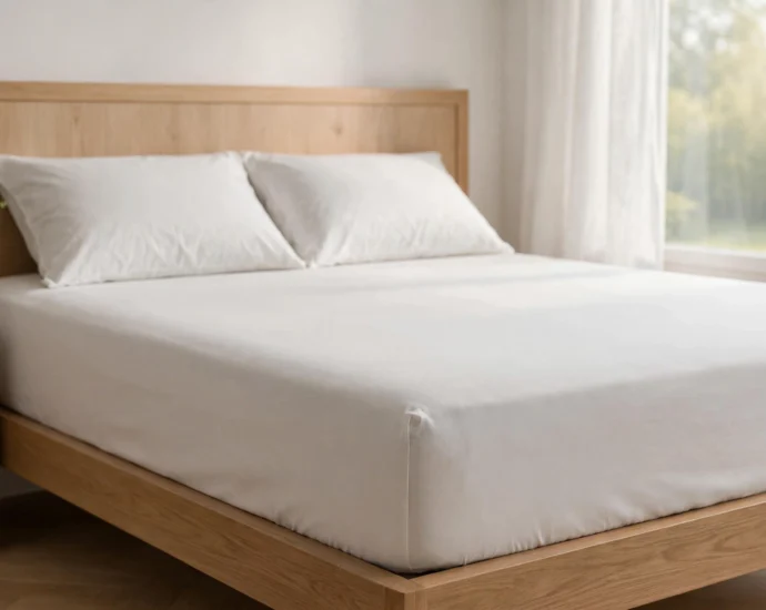 fitted sheet corners held tight to stop fitted sheet slipping off mattress