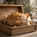 crusty loaf in a paper bag to keep bread fresh without plastic
